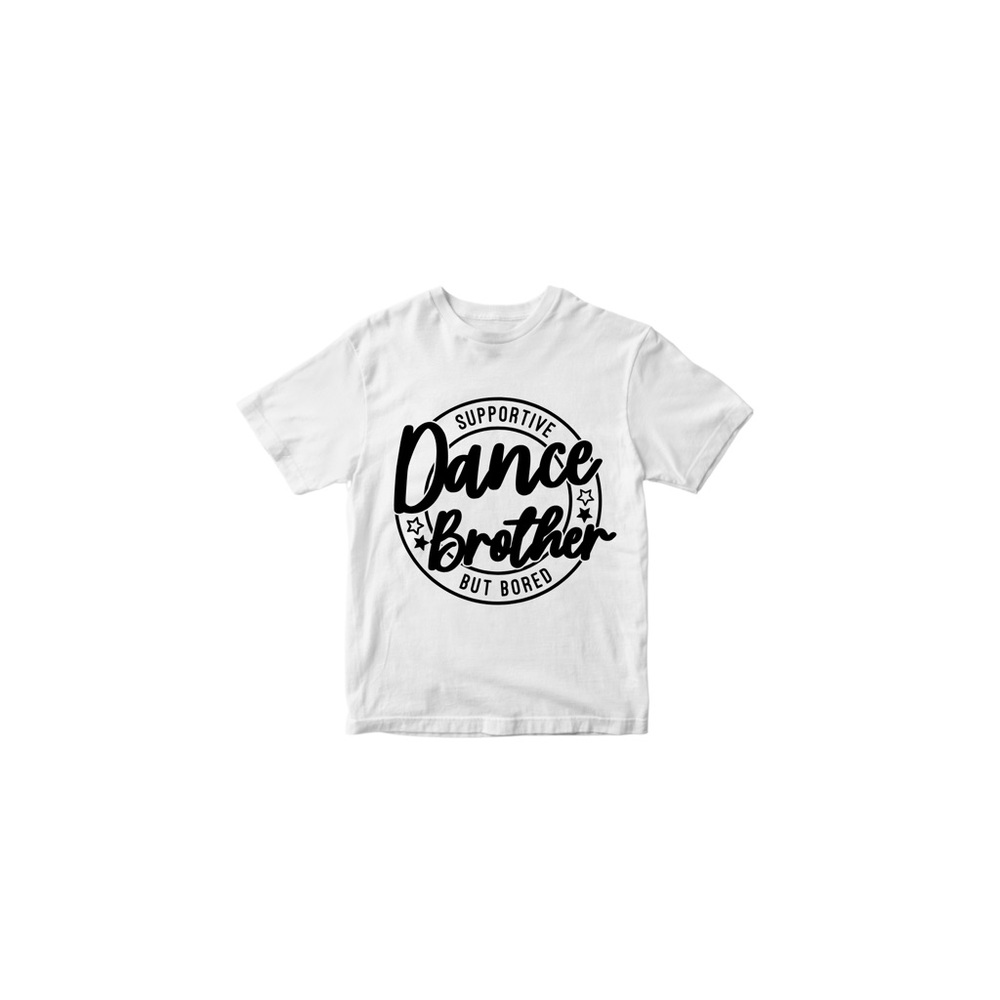 White Graphic T-Shirt with Black Print